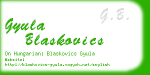gyula blaskovics business card